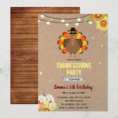 Invitation de Thanksgiving d'automne de dinde (Devant / Derrière)