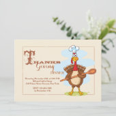 Invitation de thanksgiving de chef de la Turquie (Debout devant)