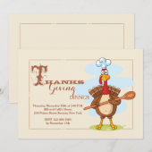 Invitation de thanksgiving de chef de la Turquie (Devant / Derrière)