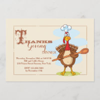 Invitation de thanksgiving de chef de la Turquie