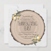 Invitation de Thanksgiving de la sculpture sur boi (Devant)