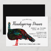 Invitation de Thanksgiving de la Turquie isolée (Devant / Derrière)