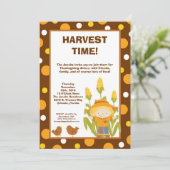 invitation de thanksgiving de poulets de (Debout devant)