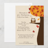 invitation de thanksgiving de récolte de hibou de (Devant / Derrière)