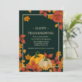 Invitation de Thanksgiving Deux Citrouilles (Debout devant)