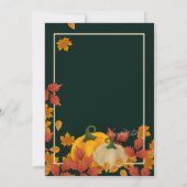 Invitation de Thanksgiving Deux Citrouilles (Dos)