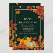 Invitation de Thanksgiving Deux Citrouilles (Devant / Derrière)