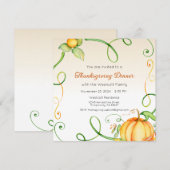 Invitation de Thanksgiving, Dîner de Thanksgiving  (Devant / Derrière)
