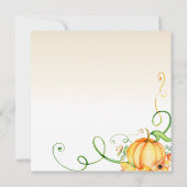 Invitation de Thanksgiving, Dîner de Thanksgiving  (Dos)