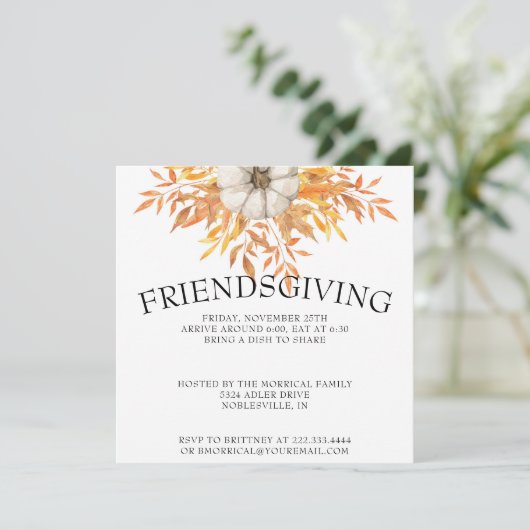 Invitation de Thanksgiving - éditable (Debout devant)