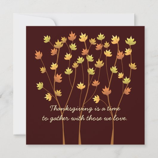 Invitation de Thanksgiving Fall Tree (Dos)