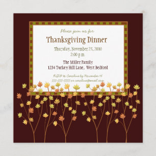 Invitation de Thanksgiving Fall Tree
