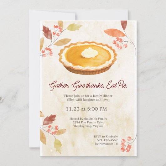 Invitation de Thanksgiving Friendsgiving (Devant)