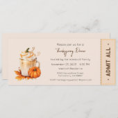 Invitation de Thanksgiving, Invitation du dîner de (Devant / Derrière)