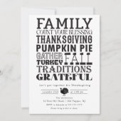 Invitation de Thanksgiving minimaliste moderne (Devant)