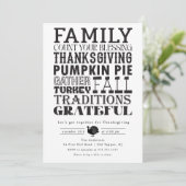Invitation de Thanksgiving minimaliste moderne (Debout devant)