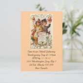 Invitation de Thanksgiving Modèle Vintage (Debout devant)