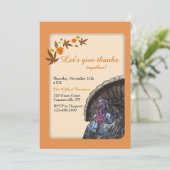 Invitation de Thanksgiving pour la dinde d'automne (Debout devant)