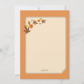 Invitation de Thanksgiving pour la dinde d'automne (Dos)