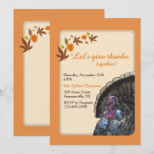 Invitation de Thanksgiving pour la dinde d'automne (Devant / Derrière)