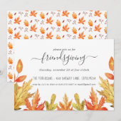 Invitation de Thanksgiving pour la fête des amis e (Devant / Derrière)