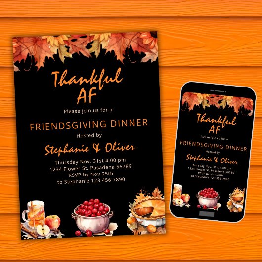 Invitation de Thanksgiving Remerciements AF Friend