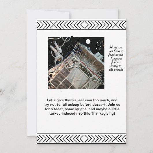 Invitation de Thanksgiving sur le thème de l'espac (Devant)