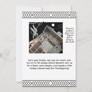 Invitation de Thanksgiving sur le thème de l'espac