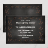 Invitation de Thanksgiving sur tableau noir (Devant / Derrière)