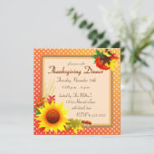 Invitation de Thanksgiving Tournesol et oranger (Debout devant)