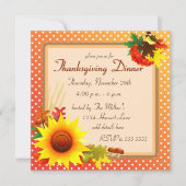 Invitation de Thanksgiving Tournesol et oranger (Devant)