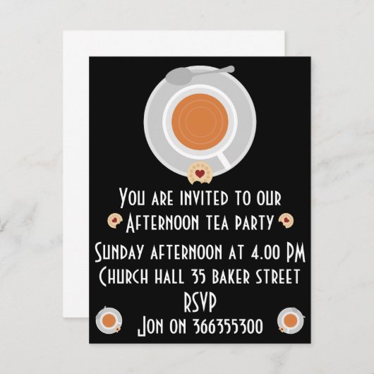Invitation de thé après-midi (Devant / Derrière)