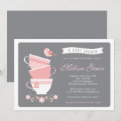 invitation de thé de baby shower/baby shower de (Devant / Derrière)