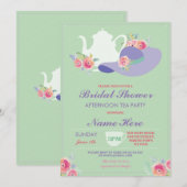 Invitation de thé de Bachelorette de casquette de (Devant / Derrière)