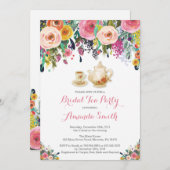 Invitation de thé de Fête de la mariée (Devant / Derrière)