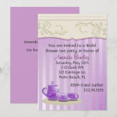 Invitation de thé de Fête de la mariée de lavande (Devant / Derrière)