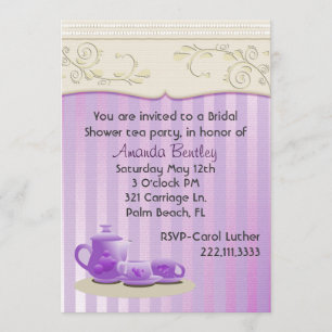 Invitation de thé de Fête de la mariée de lavande