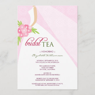 Invitation de thé de Fête de la mariée de robe de