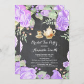 Invitation de thé de Fête de la mariée florale (Devant / Derrière)