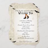 Invitation de thé de Halloween Witchs (Devant / Derrière)
