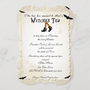 Invitation de thé de Halloween Witchs