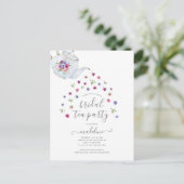 Invitation de thé de mariage floral à la théière (Debout devant)