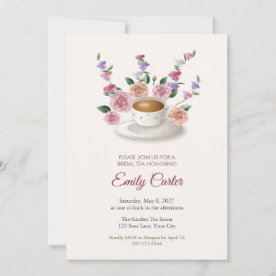 Invitation de thé de mariage Tasse à thé et Pois d