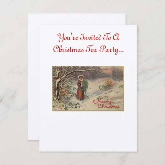 Invitation de thé de Noël (Devant / Derrière)