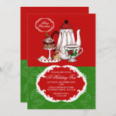 Invitation de thé de Noël (Devant / Derrière)
