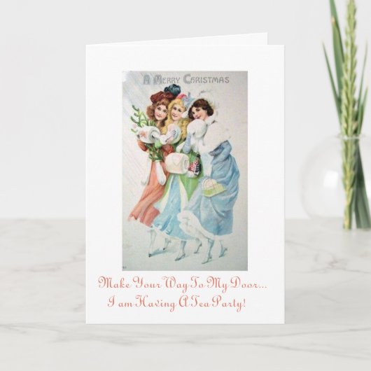 Invitation de thé de Noël de vacances (Devant)