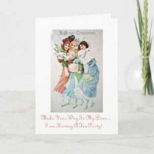 Invitation de thé de Noël de vacances