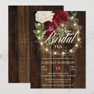 Invitation de thé de nuptiale de couronnes lumineu