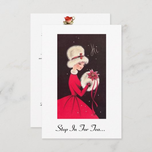 Invitation de thé de vacances (Devant / Derrière)