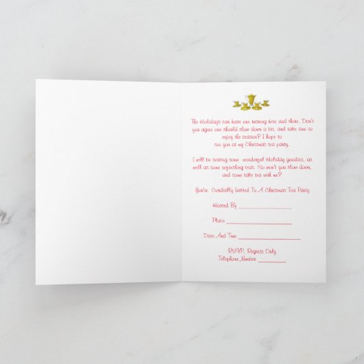 Invitation de thé de vacances (Intérieur)